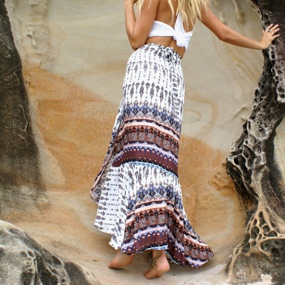 Le Salty Label Ayana Mermaid Maxi Wrap Skirt - Picture 2 of 7